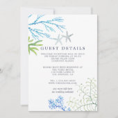 Waterverf Seaweed Beach Weddenschap Details Kaart (Voorkant)