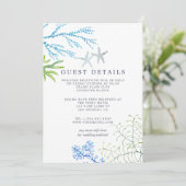 Waterverf Seaweed Beach Weddenschap Details Kaart (Staand voorkant)