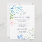 Waterverf Seaweed Beach Weddenschap Details Kaart (Voorkant)