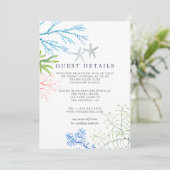 Waterverf Seaweed Beach Weddenschap Details Kaart (Staand voorkant)