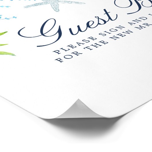 Waterverf Seaweed Beach Weddenschap Poster (Hoek)