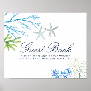 Waterverf Seaweed Beach Weddenschap Poster