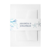 Waterverf Seaweed Beach Wedding Uitnodigingen Wikkel (Voorkant Voorbeeld)