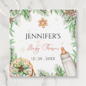 Waterverf Seizoensgebonden Kerst Baby shower Bedankjes Labels (Voorkant)