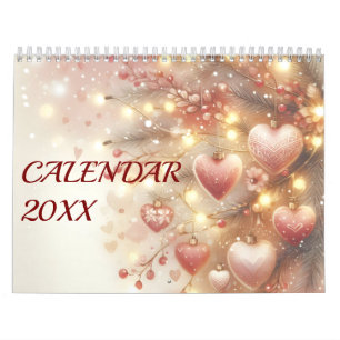 Waterverf Seizoensgebonden Romantische Pastel Lief Kalender