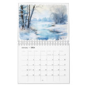 Waterverf seizoensgebonden wandkalender kalender (Jan 2026)