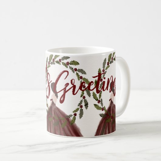 Waterverf Seizoensgroeten Koffiemok (Voorkant rechts)