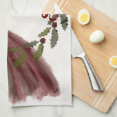 Waterverf Seizoensgroeten Theedoek (Quarter Fold)