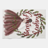 Waterverf Seizoensgroeten Theedoek (Horizontaal)