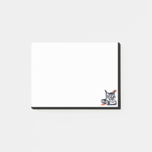 Waterverf Semi Tractor Trailer Truck Post-it® Notes (Voorkant)