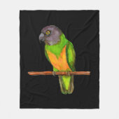 Waterverf Senegal parrot Fleece Deken (Voorkant)