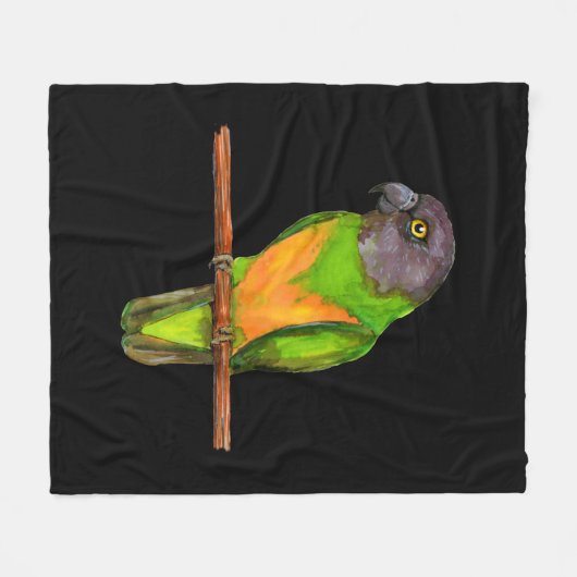 Waterverf Senegal parrot Fleece Deken (Voorkant (Horizontaal))