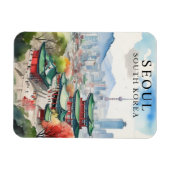 Waterverf Seoul Zuid-Korea Travel Art Magnet Magneet (Horizontaal)