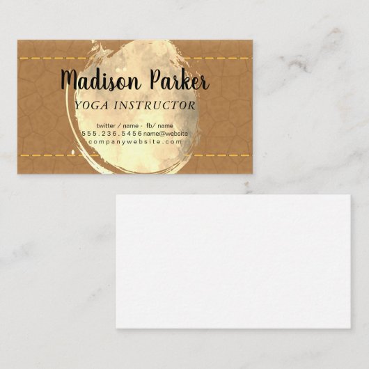 Waterverf Sepia | Gesitteerd leder Visitekaartje (Voorkant / Achterkant)