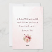 Waterverf Sepia Pink Flowers| Happy Moederdag Feestdagenkaart (Achterkant)