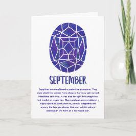 Waterverf september Birthstone Sapphire Birthday Kaart