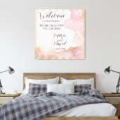 Waterverf Seraphina roze en goud Canvas Afdruk (Insitu (Slaapkamer))