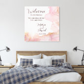Waterverf Seraphina roze en goud Canvas Afdruk (Insitu (Slaapkamer))