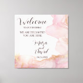 Waterverf Seraphina roze en goud Canvas Afdruk (Voorkant)