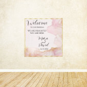 Waterverf Seraphina roze en goud Canvas Afdruk