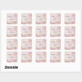 Waterverf Seraphina roze en goud Vierkante Sticker (Vel)