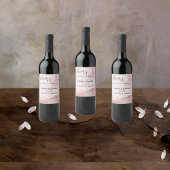 Waterverf Seraphina roze en goud Wijn Etiket