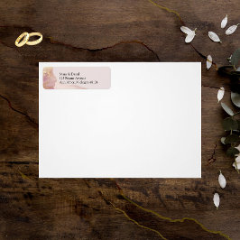 Waterverf Seraphina Roze en Gouden Adres Sticker