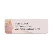 Waterverf Seraphina Roze en Gouden Adres Sticker (Voorkant)