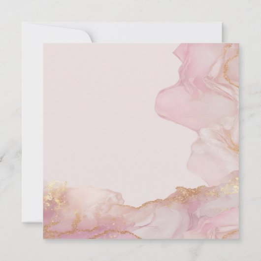 Waterverf Seraphina Roze en gouden bruiloft uitnod (Achterkant)