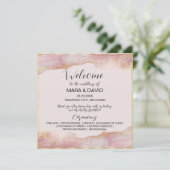 Waterverf Seraphina Roze en Gouden Huwelijksprogra (Staand voorkant)