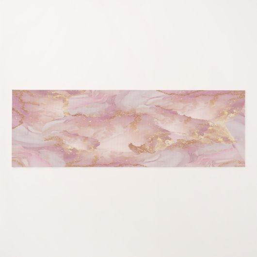 Waterverf Seraphina roze en gouden yogamat (Voorkant (horizontaal))