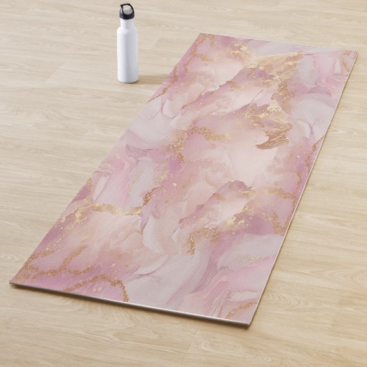 Waterverf Seraphina roze en gouden yogamat (In situ)