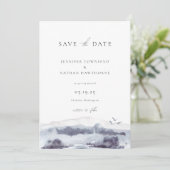 Waterverf Serene Landscape Save the Date Photo Kaart (Staand voorkant)