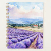 Waterverf serene lavendelvelden planner (Voorkant)