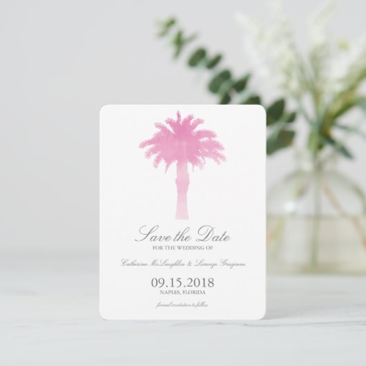 Waterverf Serene Palm Tree | Datum opslaan Save The Date (Staand voorkant)