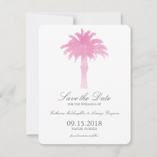 Waterverf Serene Palm Tree   Datum opslaan Save The Date