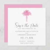 Waterverf Serene Palm Tree | Datum opslaan Save The Date (Voorkant / Achterkant)