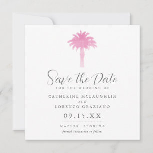 Waterverf Serene Palm Tree   Datum opslaan Save The Date