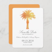 Waterverf Serene Palm Tree | Datum opslaan Save The Date (Voorkant / Achterkant)