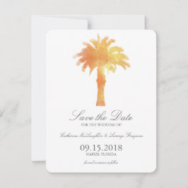Waterverf Serene Palm Tree | Datum opslaan Save The Date
