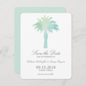 Waterverf Serene Palm Tree | Datum opslaan Save The Date (Voorkant / Achterkant)