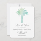 Waterverf Serene Palm Tree | Datum opslaan Save The Date (Voorkant)