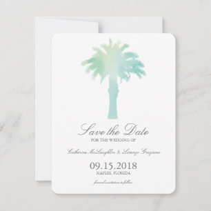 Waterverf Serene Palm Tree   Datum opslaan Save The Date