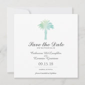 Waterverf Serene Palm Tree | Datum opslaan Save The Date (Voorkant)