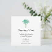 Waterverf Serene Palm Tree | Datum opslaan Save The Date (Staand voorkant)