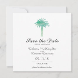 Waterverf Serene Palm Tree | Datum opslaan Save The Date