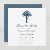 Waterverf Serene Palm Tree Save the Date (Voorkant / Achterkant)