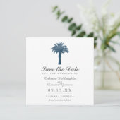 Waterverf Serene Palm Tree Save the Date (Staand voorkant)