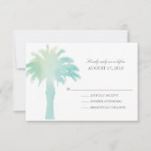 Waterverf Serene Palm Tree  | Weddenschap RSVP (Voorkant)