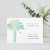Waterverf Serene Palm Tree | Weddenschap RSVP (Staand voorkant)